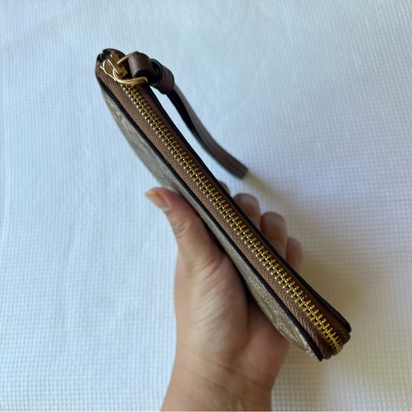 Coach Corner Zip Wristlet with Star and Snowflake Print - Picture 5 of 9